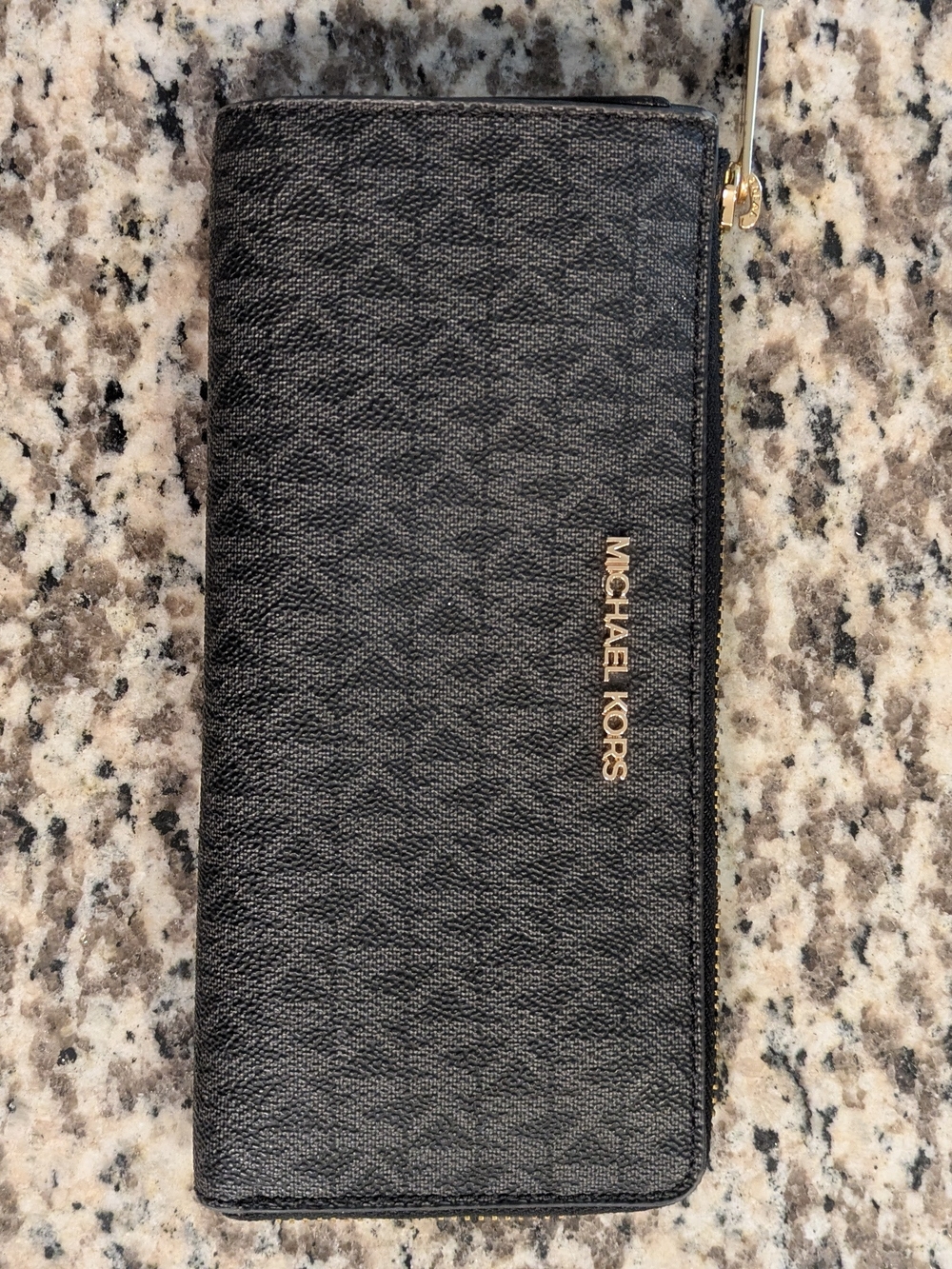 Michael Kors Black Logo Zip Wallet